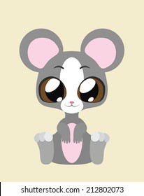Cute Mouse flat illustration art 