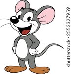 a cute mouse funny cartoon design