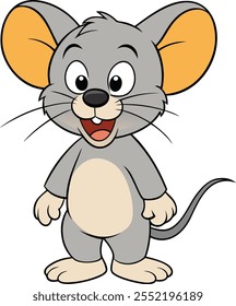 Un lindo ratón divertido diseño de dibujos animados 