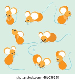 Cute mouse green background. Animal design. 