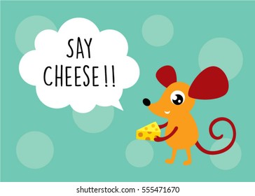 cute mouse greeting card, cute rat greeting card vector