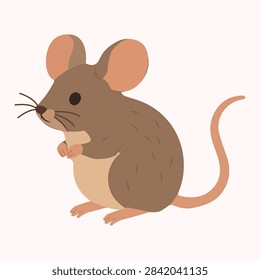 Cute mouse hand drawn vector illustration