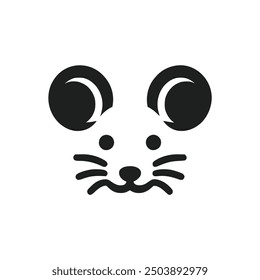 cute mouse head animal logo vector illustration template design