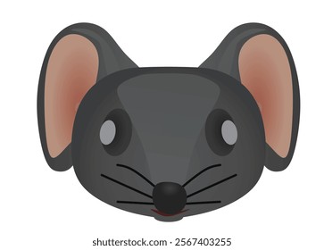 Cute mouse head. vector illustration