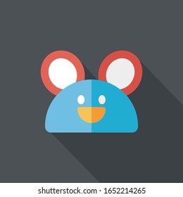 cute mouse icon with a long shadow
