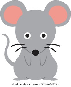 Cute mouse icon. Vector animal illustration isolated on a white background.
