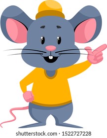 Cute mouse, illustration, vector on white background.