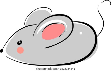 Cute mouse, illustration, vector on white background.