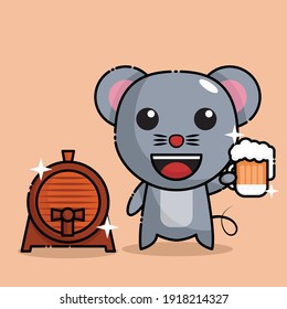 cute mouse kawaii mascot character design