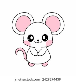cute mouse in kawaii style
