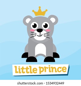Cute Mouse Little Prince design with Blue background, good for icon, mascot, card, banner, poster, print and other uses.