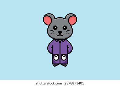 cute mouse logo vector template logo design