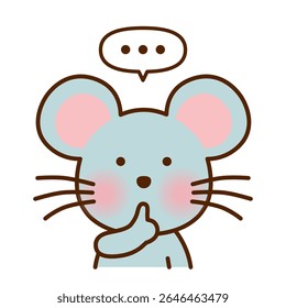 Cute Mouse Making a “Quiet Please” Gesture – Vector