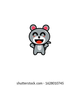 cute mouse mascot, with cartoon style
