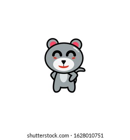 cute mouse mascot, with cartoon style