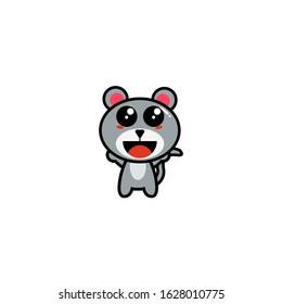cute mouse mascot, with cartoon style