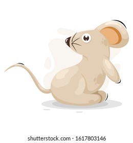 CUTE MOUSE MASCOT CARTOON VECTOR