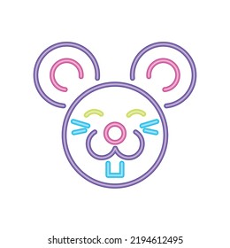 cute mouse neon icon isolated
