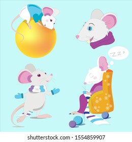 A cute mouse  for new year ornaments or stickers