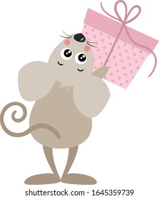 Ratón mate que ofrece un regalo

