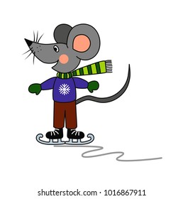 Cute mouse ouse ice skating