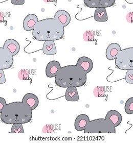 cute mouse pattern vector illustration