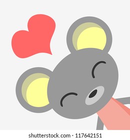 Cute mouse romantic card