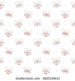Cute mouse seamless background repeating pattern, wallpaper background, cute seamless pattern background