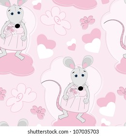 Cute mouse seamless pattern for babies