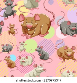 Cute mouse seamless pattern illustration