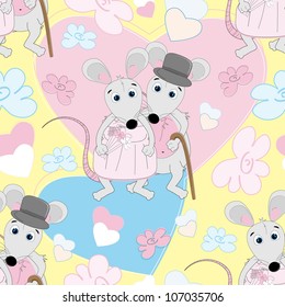 Cute mouse seamless pattern for kids