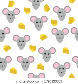 Cute Mouse seamless Pattern Vector Design Illustration perfect for fabric or wrapping