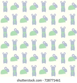 Cute mouse seamless pattern vector