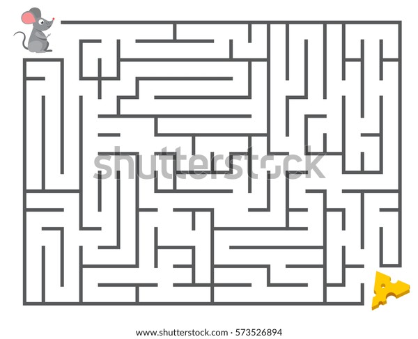 かわいいネズミ探しチーズ 子どもの迷宮パズル 迷路のベクターイラスト 迷路内の思考精神 マウスの発達のゲーム迷路 のベクター画像素材 ロイヤリティフリー