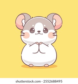 Linda sonrisa de ratón kawaii personaje animal