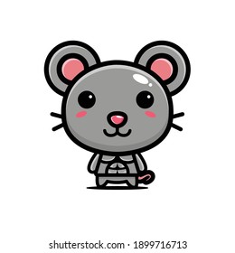 cute mouse strong and muscular