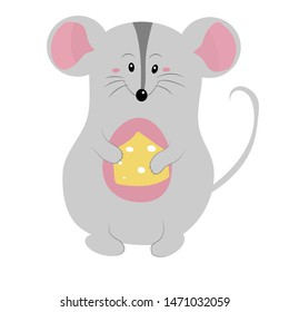 
Cute mouse is a symbol of the new year. Christmas mouse for printing on postcards and t-shirts
