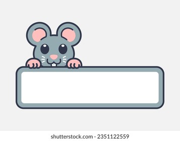 Cute-Maus-Vektorbanner-Kennzeichnung