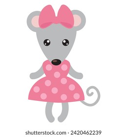 Cute mouse vector cartoon illustration