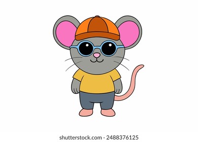 Cute Mouse Vector Illustration - Cartoon, Clipart, and Line Art Design. Adorable mouse vector illustration in cartoon, clipart, and line art style. Perfect for printable






