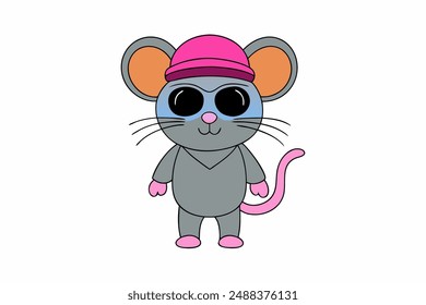 Cute Mouse Vector Illustration - Cartoon, Clipart, and Line Art Design. Adorable mouse vector illustration in cartoon, clipart, and line art style. Perfect for printable







