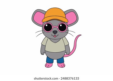 Cute Mouse Vector Illustration - Cartoon, Clipart, and Line Art Design. Adorable mouse vector illustration in cartoon, clipart, and line art style. Perfect for printable







