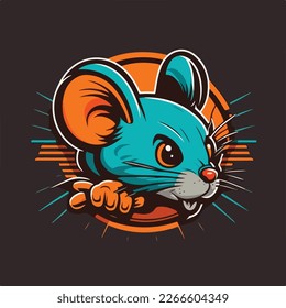 Cute mouse Vector Logo Icon Sports Mascot flat illustration