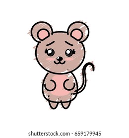 cute mouse wild animal with face expression