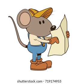 Cute mouse worker cartoon
