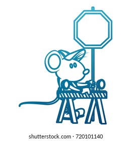 Cute mouse worker cartoon