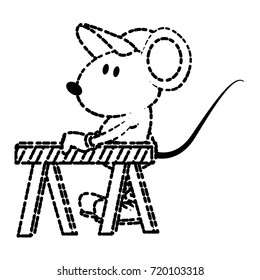 Cute mouse worker cartoon