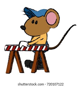 Cute mouse worker cartoon