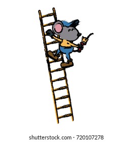 Cute mouse worker cartoon