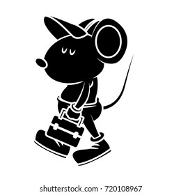 Cute mouse worker cartoon